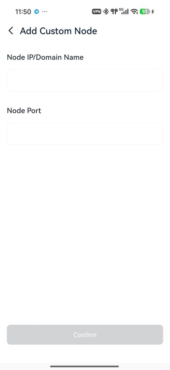 Add a Custom Node page in the TronLink app